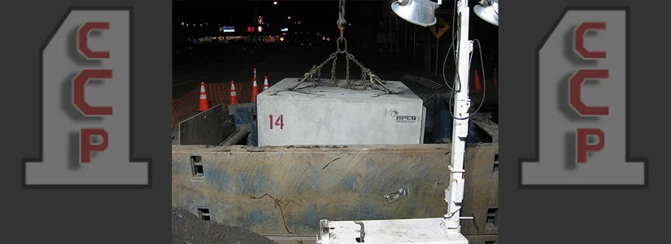 Slider1-S40 - Box Culvert Section Installed at Night